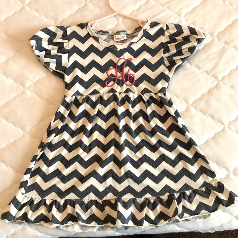 Letter A Chevron Striped 3T Dress